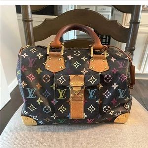 Authentic Louis Vuitton black multicolor Speedy